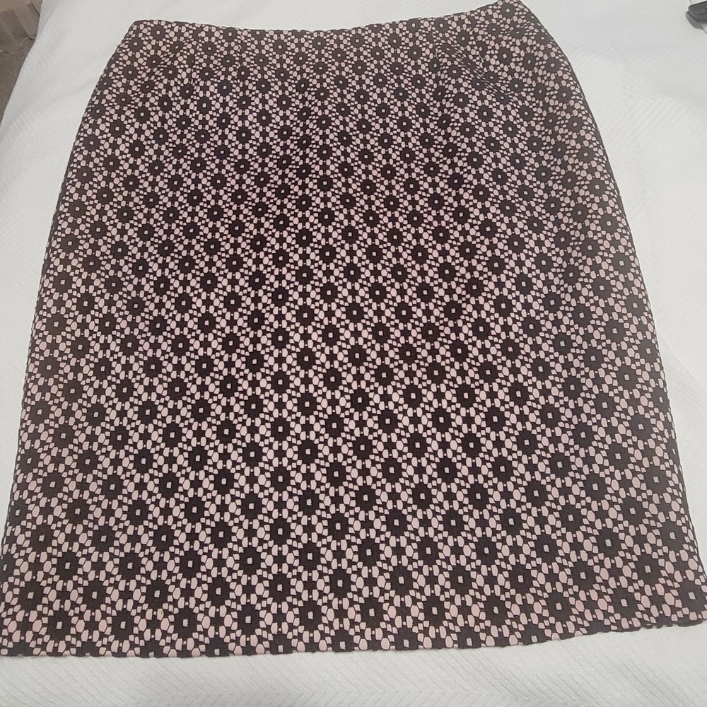 Kasper Pink and Black Geometric Pencil Skirt Size 14